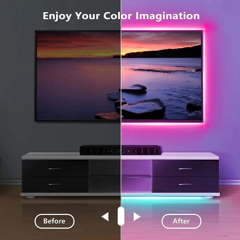 5V RGB USB LED Light Strip – Bluetooth, Flexible & Self-Adhesive