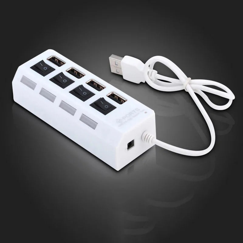 High-Speed USB 2.0 Hub with 4/7 Ports & LED Switch