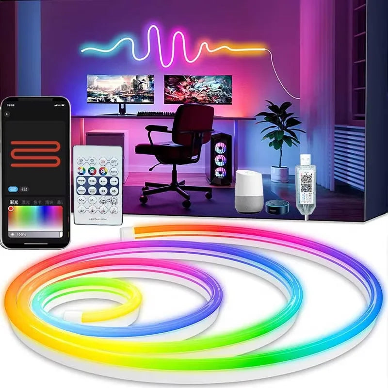 5V USB RGBIC Neon LED Strip – Smart DIY Lighting for Every Space