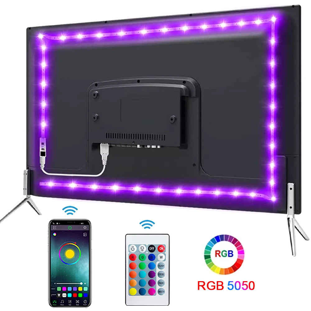 5V RGB USB LED Light Strip – Bluetooth, Flexible & Self-Adhesive