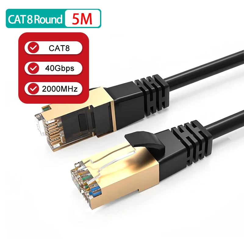 Cat 8 Ethernet Cable – 40Gbps, PoE Supported, High-Speed LAN (RJ45)
