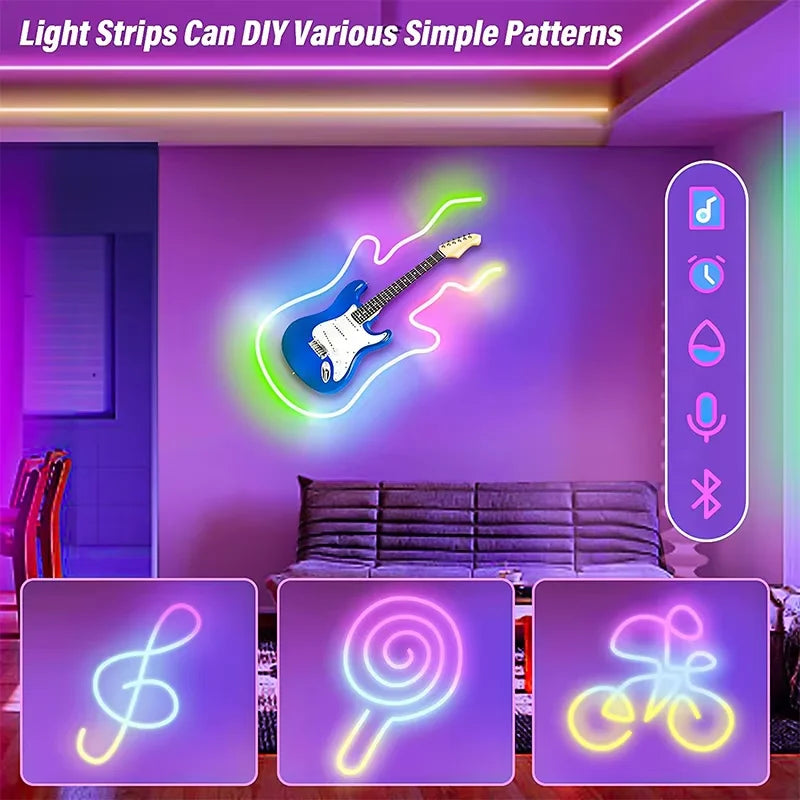 5V USB RGBIC Neon LED Strip – Smart DIY Lighting for Every Space