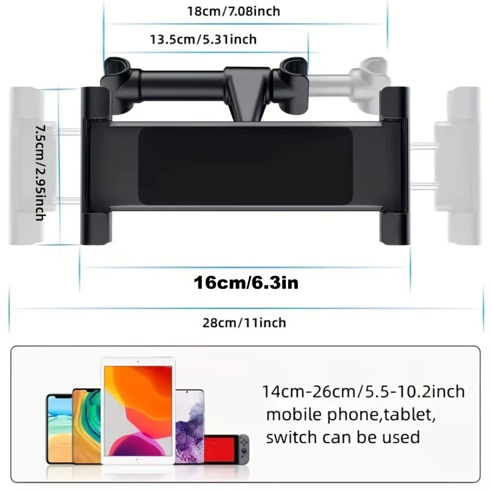 Car Tablet Holder - Headrest Mount Compatible with iPad Air, Mini, and Other 4.7-12.9" Devices
