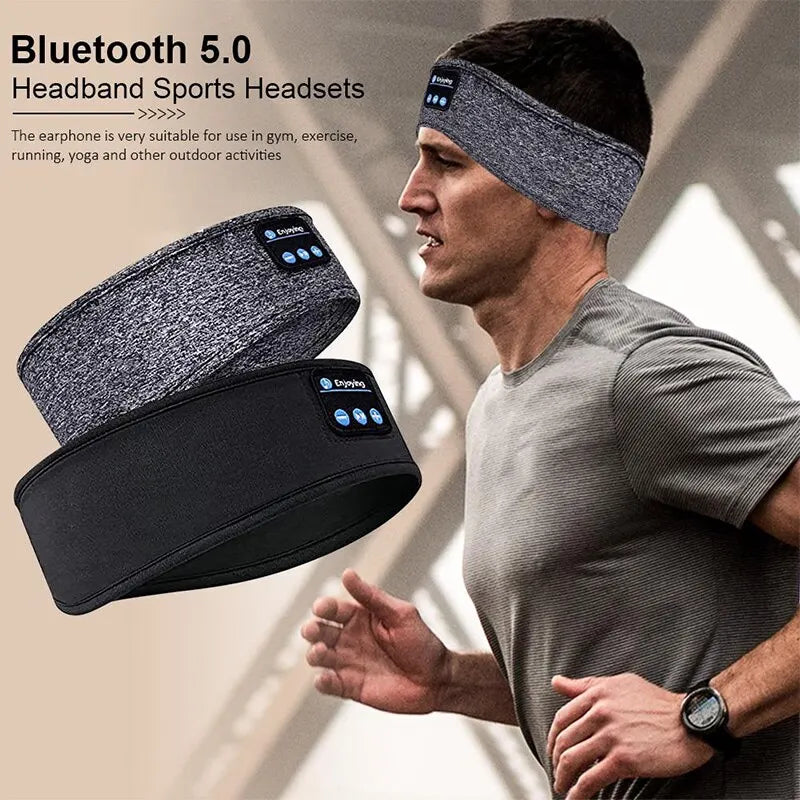 Bluetooth Sports Headband Earphones with Music and Sleep Mask Functionality