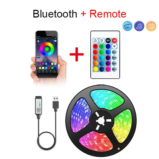 5V RGB USB LED Light Strip – Bluetooth, Flexible & Self-Adhesive