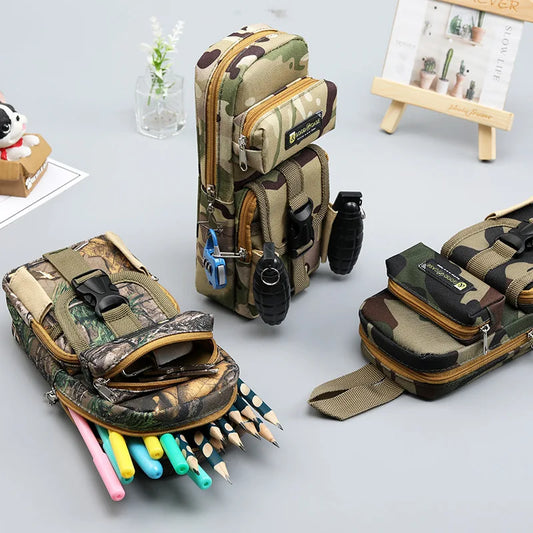 Creative Special Forces Camouflage Canvas Boy Pencil Case