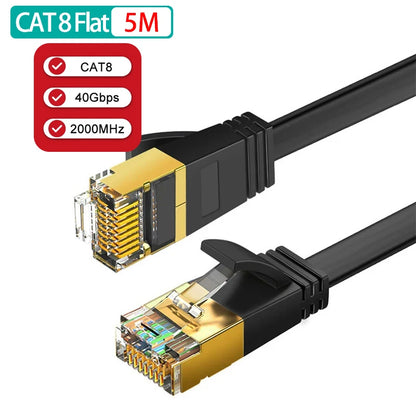 Cat 8 Ethernet Cable – 40Gbps, PoE Supported, High-Speed LAN (RJ45)