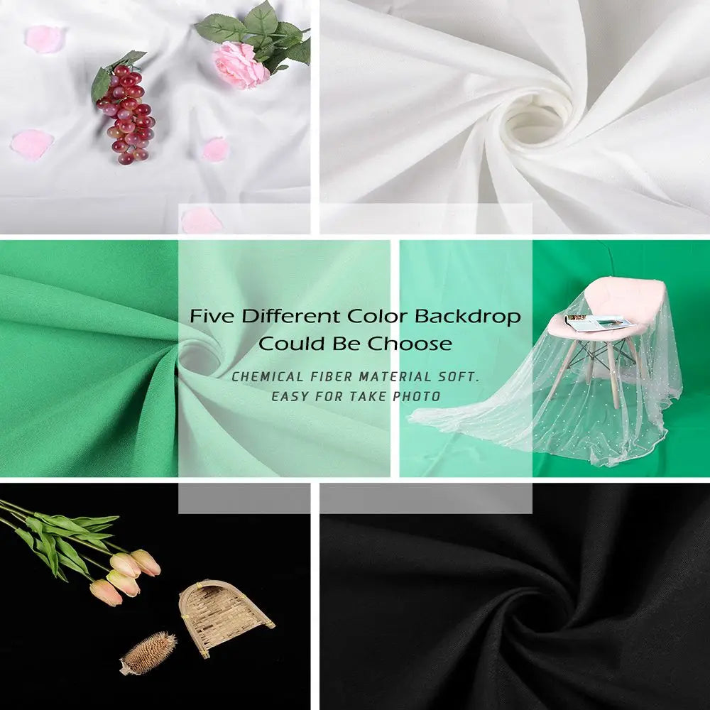Backdrop Cloth – Green/White/Black Cotton Screen for Studio & Streaming