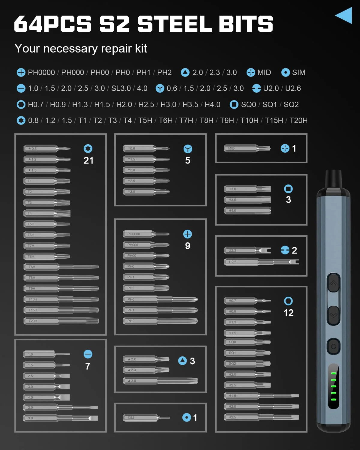 68-in-1 Electric Precision Screwdriver Set