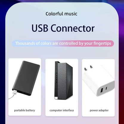 Smart RGB Sound Reactive Table Lamp – USB Powered Ambient Light