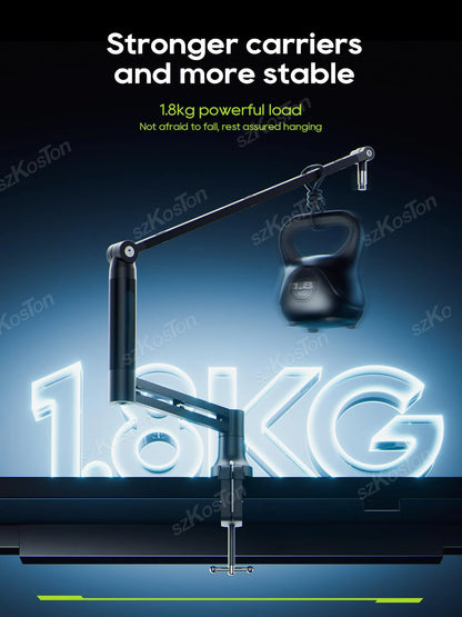 Low Profile Mic Arm – Adjustable Boom Stand with Cable Management & Riser