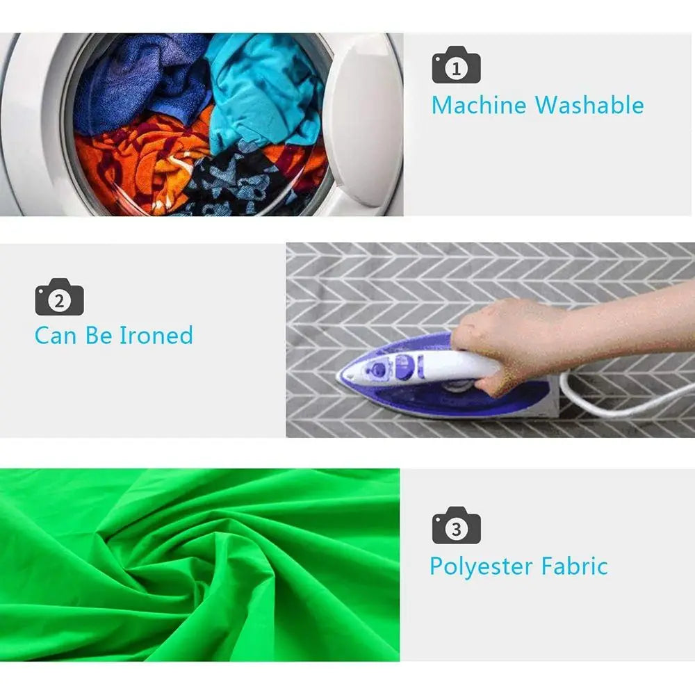 Backdrop Cloth – Green/White/Black Cotton Screen for Studio & Streaming