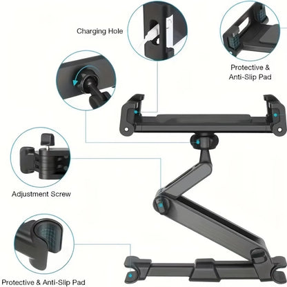 Car Tablet Holder - Headrest Mount Compatible with iPad Air, Mini, and Other 4.7-12.9" Devices